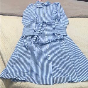 Brooks Brothers Pinstripe Shirt Dress - Button Up